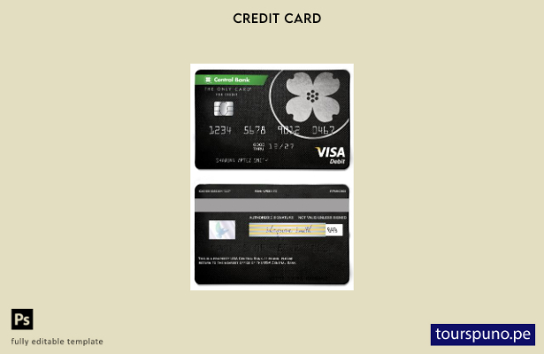lista para imprimir plantilla de tarjeta visa del banco central de EE. UU.